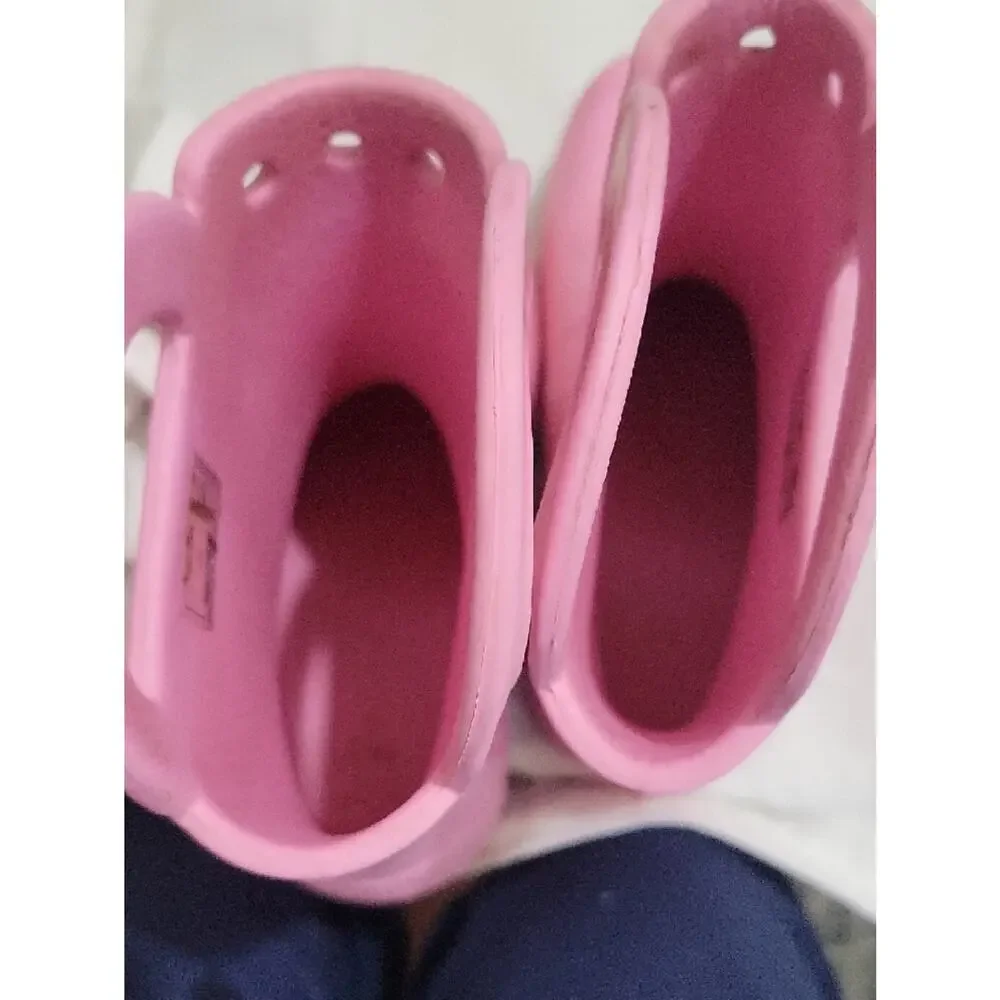 CROCS Kids Pink Waterproof Handle It Rain Boots Sz 12, Outdoor